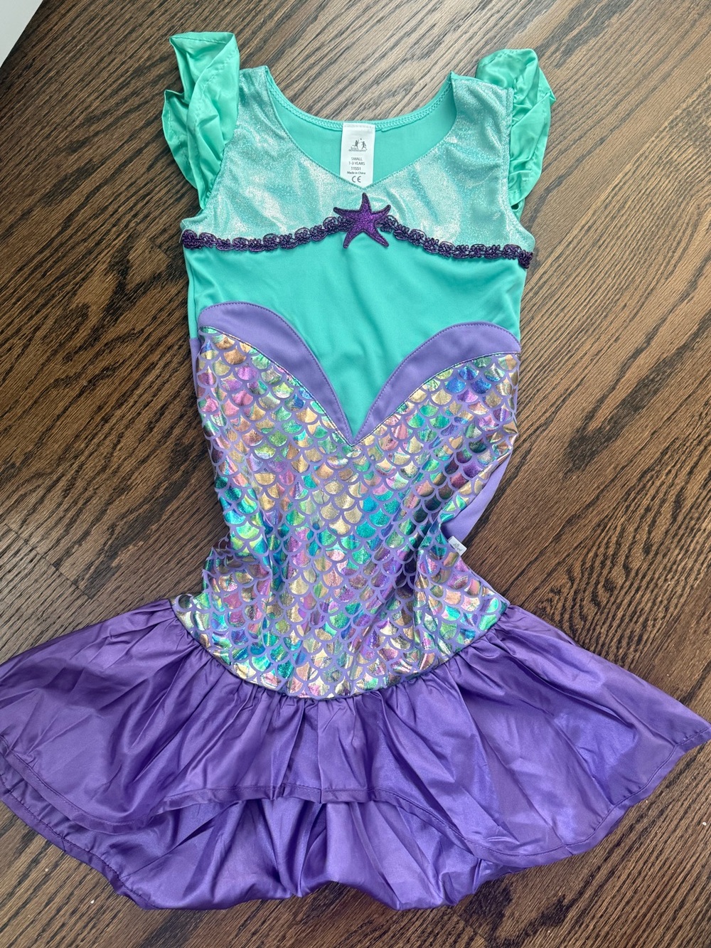 Girls Mermaid Dress Costume in Teal and Purple
